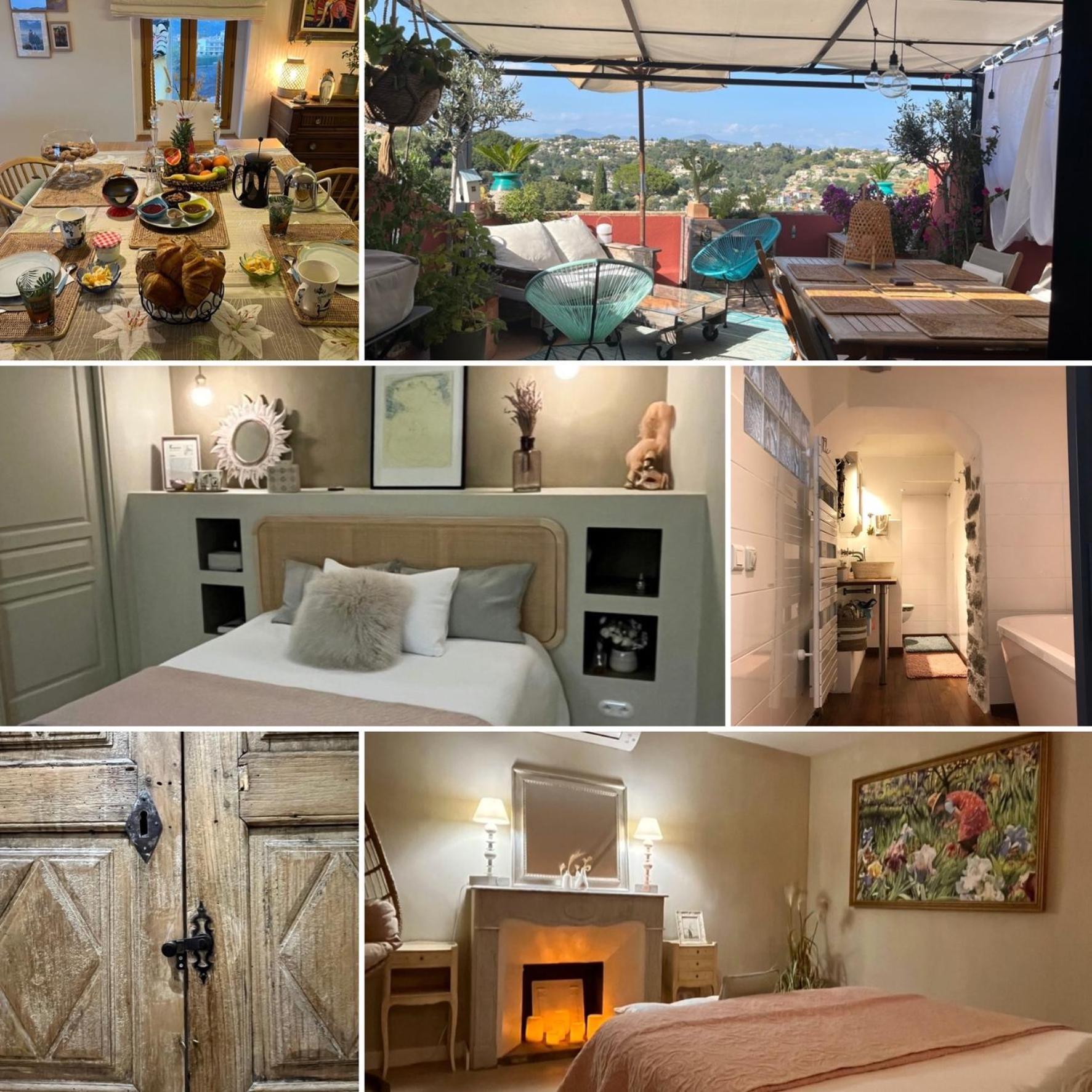 Bed & Breakfast Les Hauts De Cagnes Vue Mer Et Montagne Daire Dış mekan fotoğraf